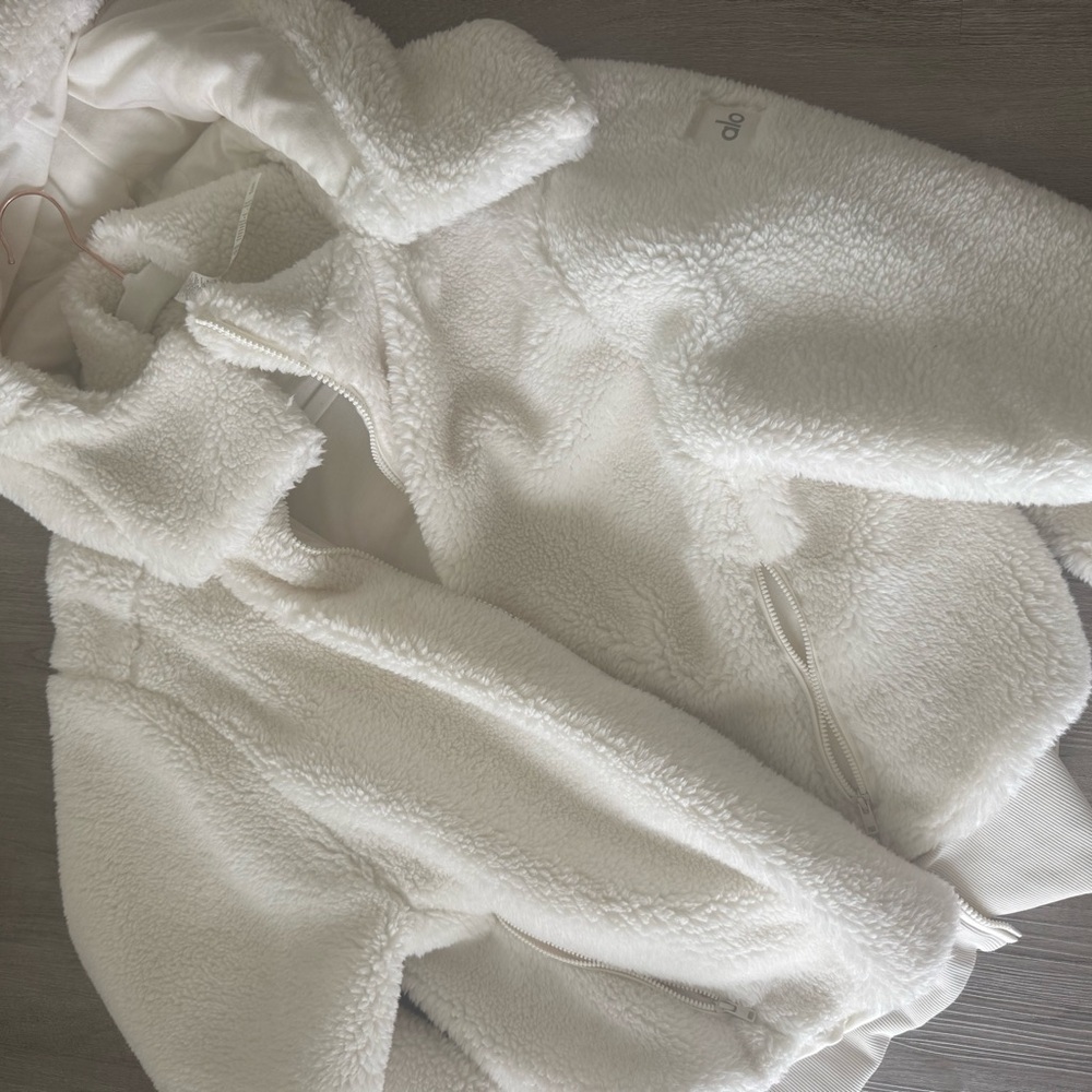 ALO White Sherpa Teddy Jacket